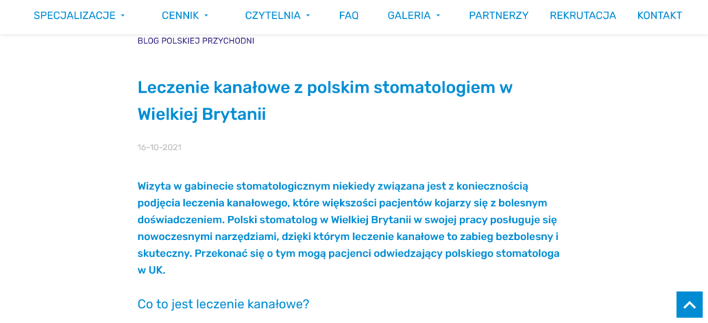 Leczenie kanałowe z polskim stomatologiem w Wielkiej Brytanii